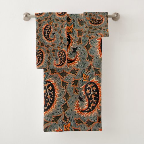 Antique Persian Paisley  Pattern Bath Towel Set