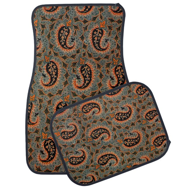 Antique Persian Paisley Pattern Car Floor Mat (Set)