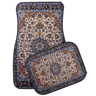 Antique Persian Pattern, Blue Oriental Carpet Car Floor Mat