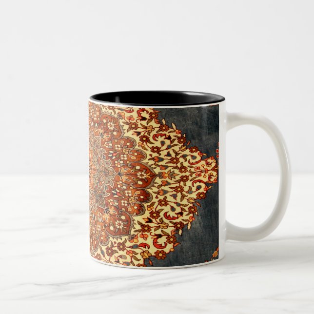 Antique Persian Pattern Look Two-Tone Coffee Mug (Right)