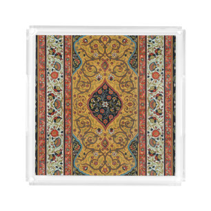 Antique Persian Rich Carpet Elegant Rug Carpet Acrylic Tray