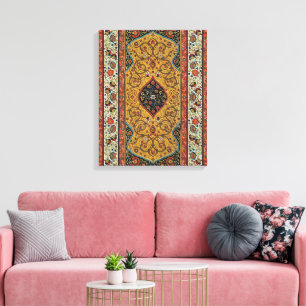 Antique Persian Rich Carpet Elegant Rug Carpet Canvas Print