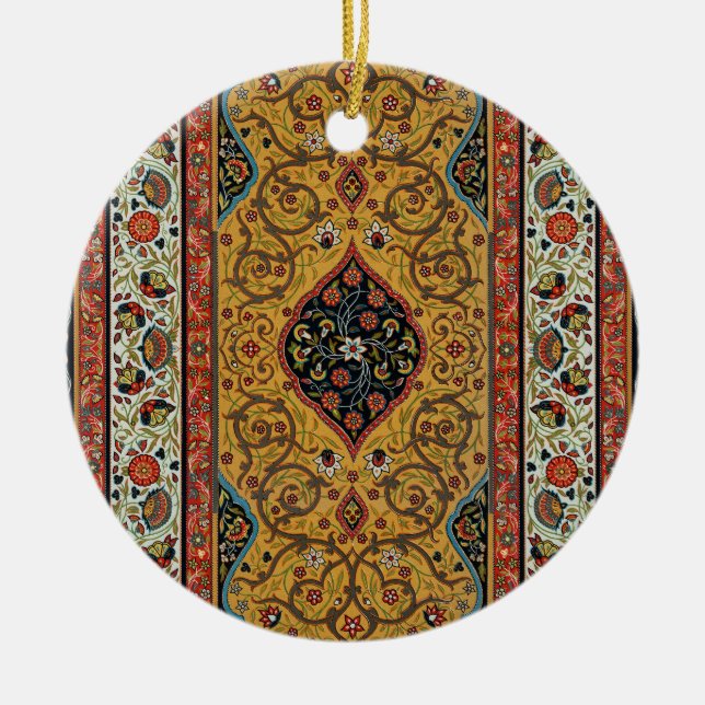 Antique Persian Rich Carpet Elegant Rug Carpet Ceramic Ornament (Front)