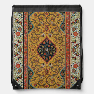 Antique Persian Rich Carpet Elegant Rug Carpet Drawstring Bag