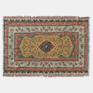 Antique Persian Rich Carpet Elegant Rug Carpet Throw Blanket