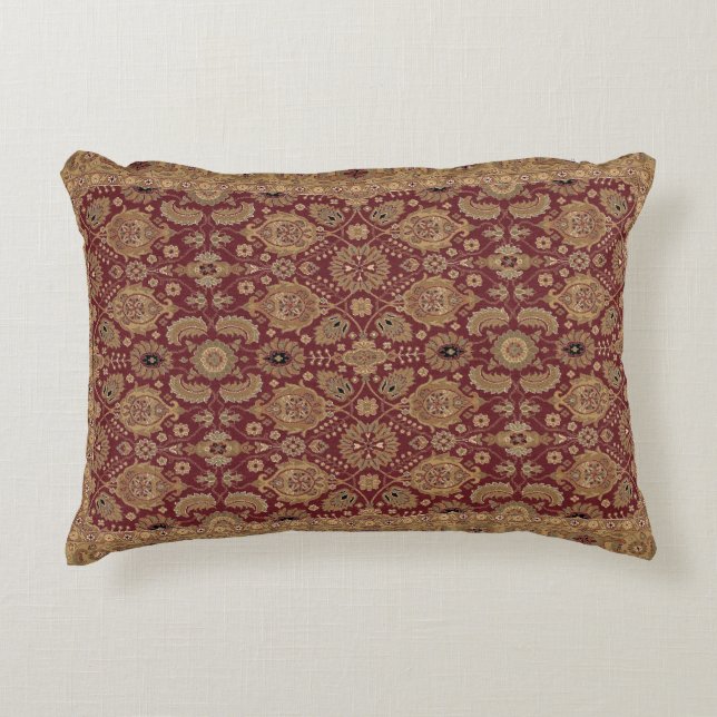 Antique Persian Rug Accent Pillow (Front)