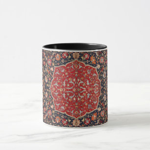 Antique Persian Rug Distressed Vintage Turkish Mug