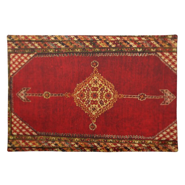 Antique Persian rug  pattern Cloth Placemat (Front)