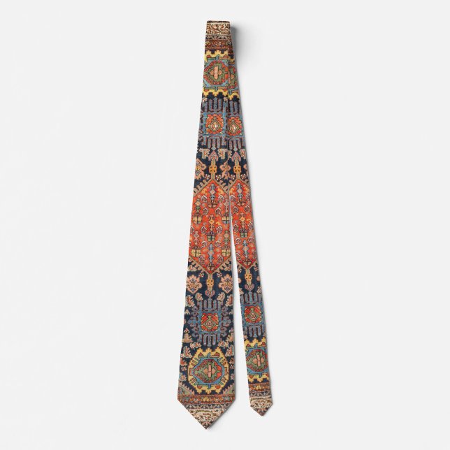 Antique Persian Rug Print Neck Tie (Front)