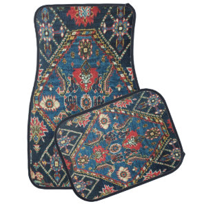 Antique Persian Turkish Carpet, Blue Car Floor Mat