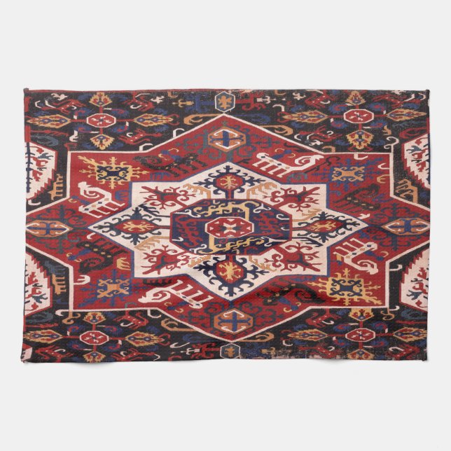 Antique  Persian Turkish Carpet Kitchen Towel (Horizontal)
