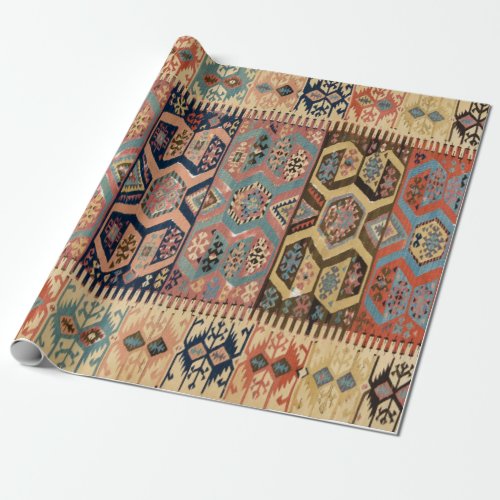 Antique Persian Turkish Kilim Carpet Rug Wrapping Paper