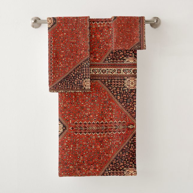 Antique Persian Turkish Oriental Kilim Carpet Bath Towel Set (Insitu)