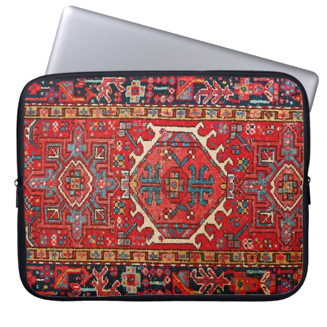 Antique Persian Turkish Paisley Pattern, Red Laptop Sleeve (Front)