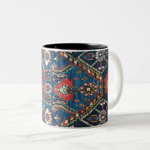 Antique Persian Turkish  Pattern Blue Two_Tone Coffee Mug