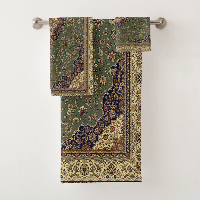 Antique Persian Turkish Rug Bath Towel Set Zazzle