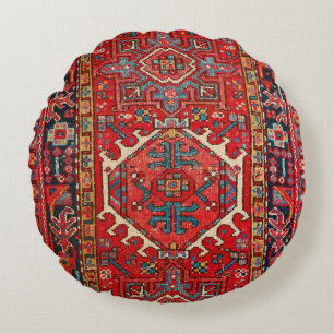 Antique Persian, Turkish Rug Pattern Round Pillow