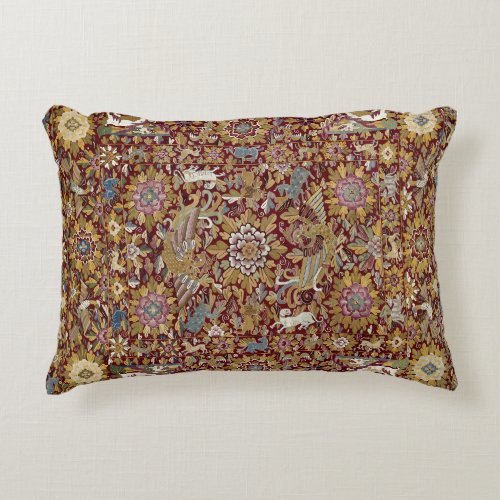 Antique Peruvian Tapestry Print Accent Pillow