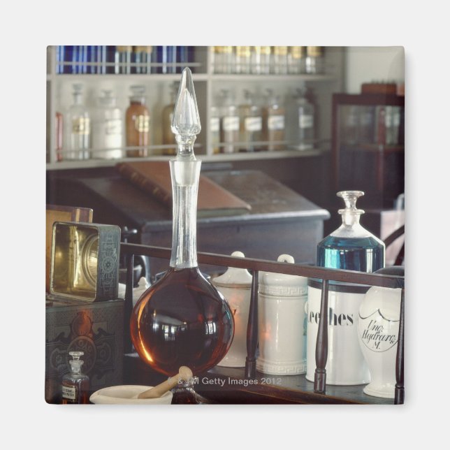 Antique pharmacy bottles magnet (Front)