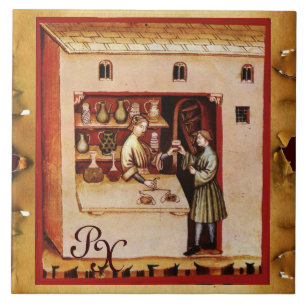 ANTIQUE PHARMACY Medicine, Drug Store,Monogram Ceramic Tile