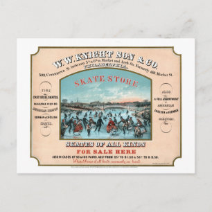 Antique Philadelphia skate store advertisement Postcard