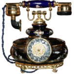 Antique Phone Statuette<br><div class="desc">A charming antique phone decorated with pretty flowers. A charming antique phone decorated with pretty flowers.</div>