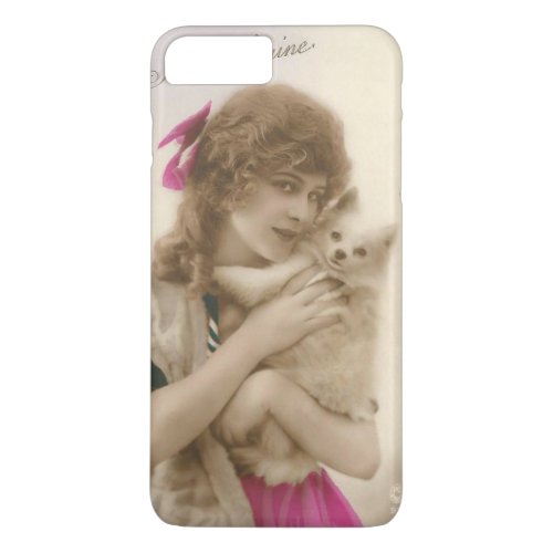 Antique Photo Victorian Woman and Dog iPhone 8 Plus7 Plus Case