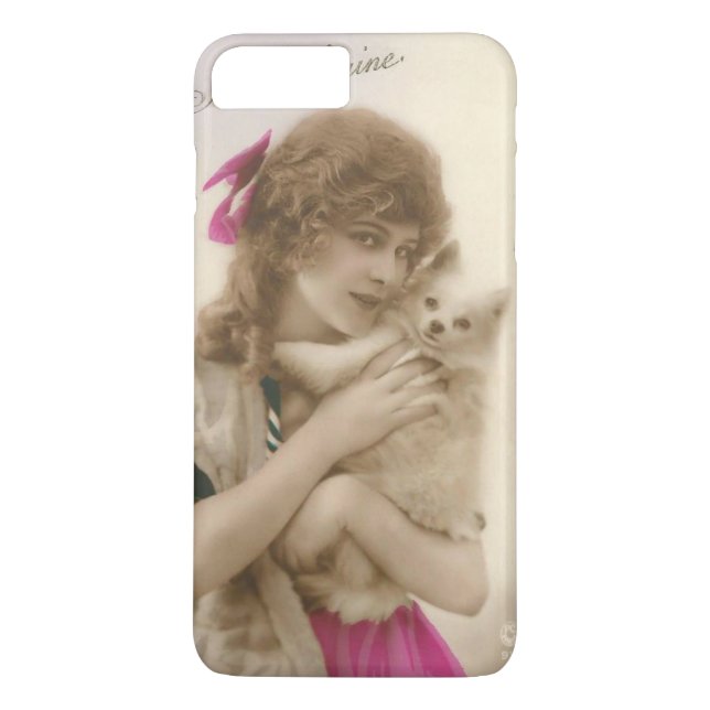 Antique Photo Victorian Woman and Dog Case-Mate iPhone Case (Back)