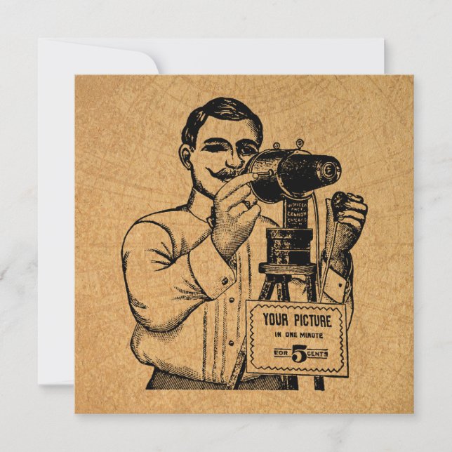 Antique Photographer with Camera Card (Front)