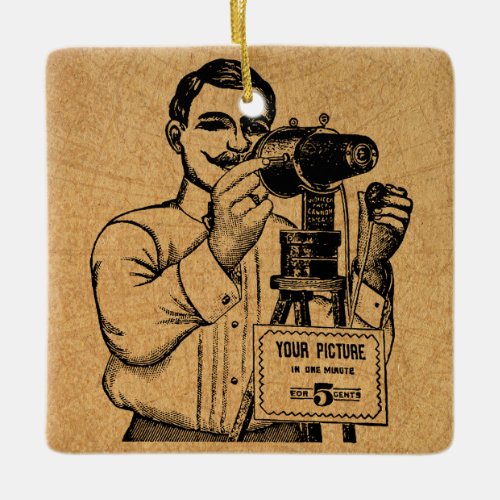 Antique Photographer with Camera Ceramic Ornament