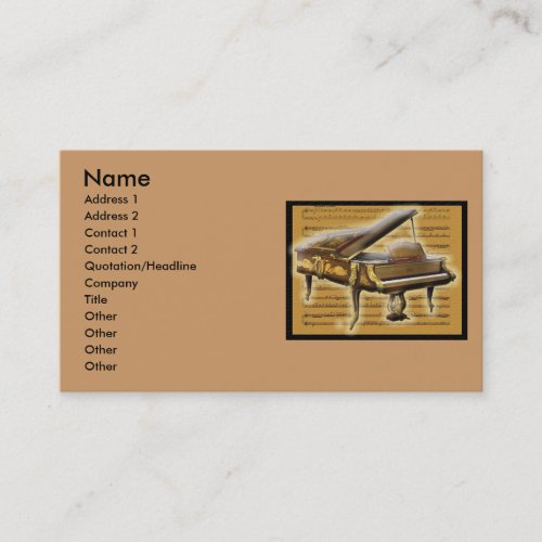 Antique Piano and Notation Business Card