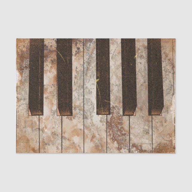 Antique Piano Keys Musician Decoupage Tissue Paper (Front)