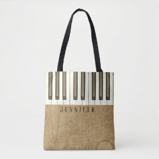 Antique Piano Music Tote Bags