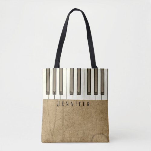 Antique Piano Music Tote Bags