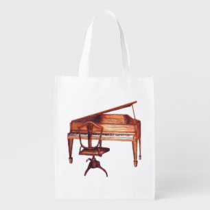Antique Piano Sheet Music reusable bag