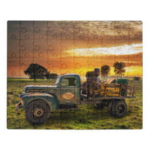 Antique Pickup in the Countryside Jigsaw Puzzle