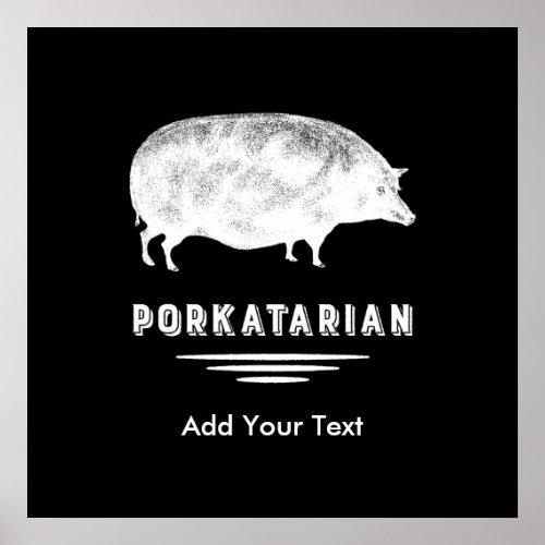 Antique Pig Bacon Lover Porkatarian Funny Poster