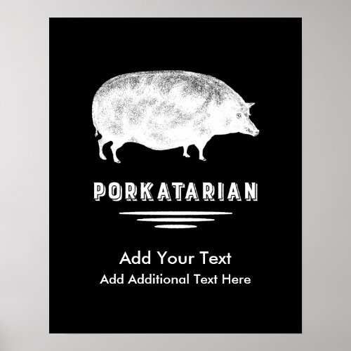 Antique Pig Bacon Lover Porkatarian Funny Poster