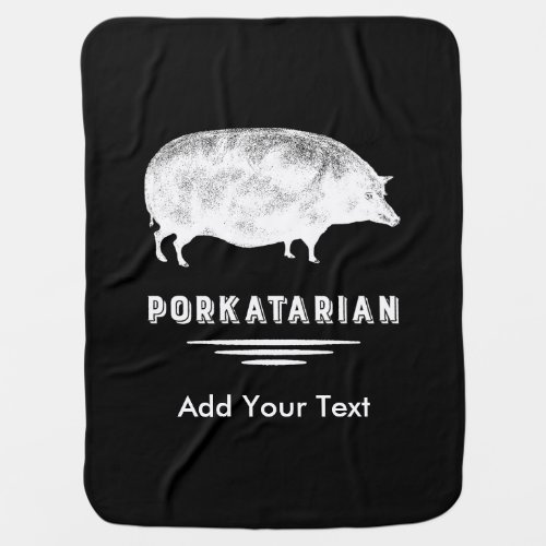 Antique Pig Bacon Lover Porkatarian Funny Swaddle Blanket