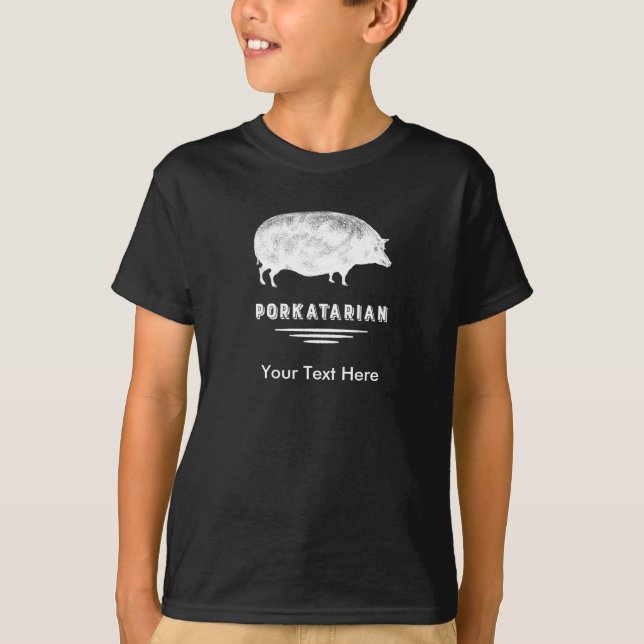 Antique Pig Bacon Lover Porkatarian Funny T-Shirt (Front)