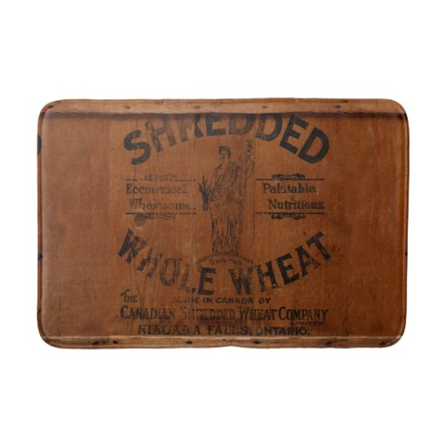 Antique Pine Wood Shredded Wheat Shipping Crate Bathroom Mat