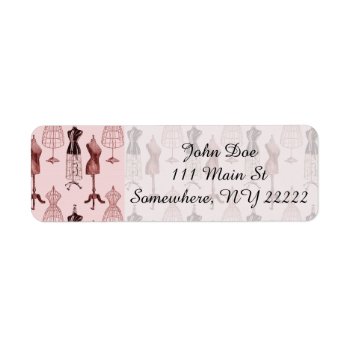 Antique Pink Dress Forms Label by StuffOrSomething at Zazzle