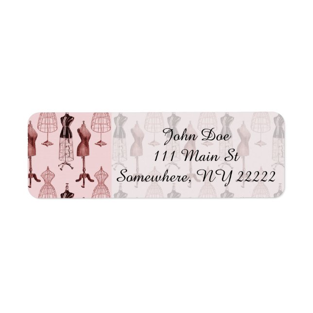 Antique Pink Dress Forms Label (Front)
