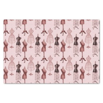 Antique Pink Dress Forms Tissue Paper by StuffOrSomething at Zazzle