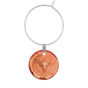 ANTIQUE  PINK GRAPES AND GRAPE WINE WINE CHARM