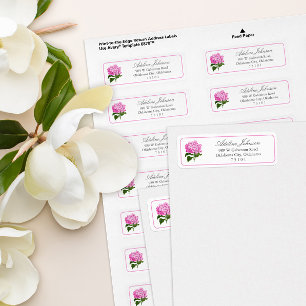 Antique Pink Hydrangea Return Address Label