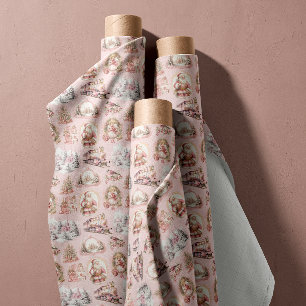 Antique Pink Victorian Vintage Christmas Fabric