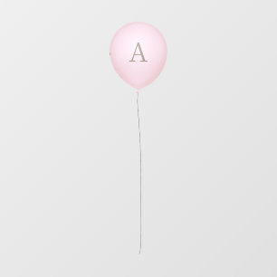 Antique Pink Whimsical Balloon with Custom Letter Wall Decal