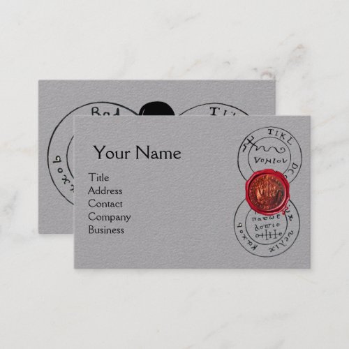 ANTIQUE PIRATES TREASURE MAPRed Wax Seal Grey Business Card