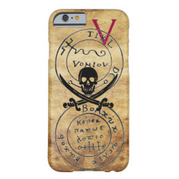 ANTIQUE  PIRATES TREASURE MAP ,SKULL AND SWORDS BARELY THERE iPhone 6 CASE